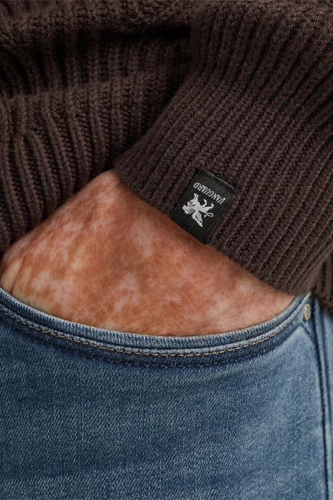 Vanguard half zip collar cotton blend wool